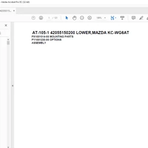 Tadano CraneAT-105-1 42055150200 LOWER MAZDA KC-WG6AT Spare Parts Catalog Manual - PDF DOWNLOAD