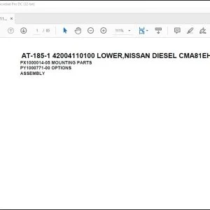 Tadano crane AT-185-1 42004110100 LOWER,NISSAN DIESEL CMA81EHH Spare Parts Catalog Manual - PDF DOWNLOAD