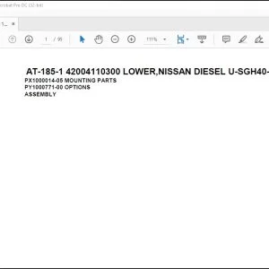 Tadano crane AT-185-1 42004110300 LOWER,NISSAN DIESEL U-SGH40-XNFAJC3B Spare Parts Catalog Manual - PDF DOWNLOAD