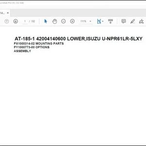 Tadano crane AT-185-1 42004140600 LOWER ISUZU U-NPR61LR-5LXY Spare Parts Catalog Manual - PDF DOWNLOAD