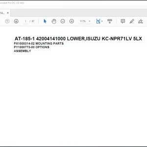 Tadano crane AT-185-1 42004141000 LOWER,ISUZU KC-NPR71LV 5LX Spare Parts Catalog Manual - PDF DOWNLOAD