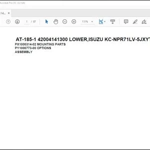Tadano crane AT-185-1 42004141300 LOWER ISUZU KC-NPR71LV-5JXYT Spare Parts Catalog Manual - PDF DOWNLOAD