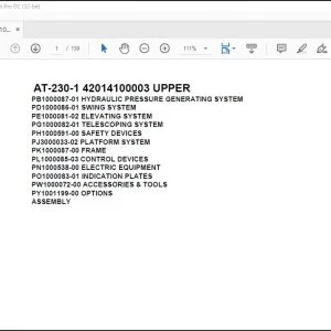 Tadano crane AT-230-1 42014100003 UPPER Spare Parts Manual - PDF DOWNLOAD