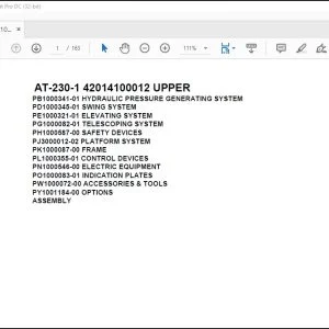 Tadano crane AT-230-1 42014100012 UPPER Spare Parts Manual - PDF DOWNLOAD