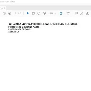 Tadano crane AT-230-1 42014110300 LOWER NISSAN P-CM87E Spare Parts Manual - PDF DOWNLOAD