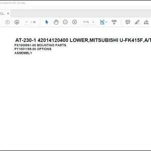 Tadano crane AT-230-1 42014120400 LOWER MITSUBISHI UFK415F AT Spare Parts Manual - PDF DOWNLOAD