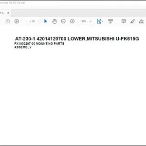 Tadano crane AT-230-1 42014120700 LOWER MITSUBISHI U-FK615G Spare Parts Manual - PDF DOWNLOAD