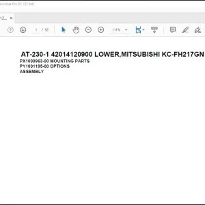 Tadano crane AT-230-1 42014120900 LOWER MITSUBISHI KC-FH217GN Spare Parts Manual - PDF DOWNLOAD