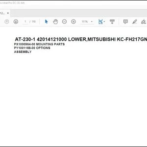 Tadano crane AT-230-1 42014121000 LOWER,MITSUBISHI KC-FH217GN Spare Parts Manual - PDF DOWNLOAD