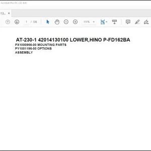 Tadano crane AT-230-1 42014130100 LOWER,HINO P-FD162BA Spare Parts Manual - PDF DOWNLOAD