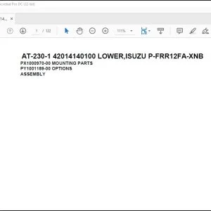 Tadano crane AT-230-1 42014140100 LOWER,ISUZU P-FRR12FA-XNB Spare Parts Manual - PDF DOWNLOAD