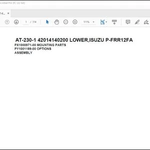 Tadano crane AT-230-1 42014140200 LOWER,ISUZU P-FRR12FA Spare Parts Manual - PDF  DOWNLOAD