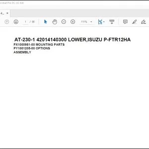 Tadano crane AT-230-1 42014140300 LOWER,ISUZU P-FTR12HA Spare Parts Manual - PDF DOWNLOAD