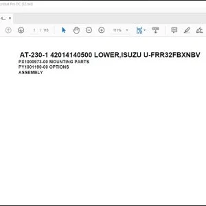 Tadano crane AT-230-1 42014140500 LOWER ISUZU U-FRR32FBXNBV Spare Parts Manual - PDF DOWNLOAD