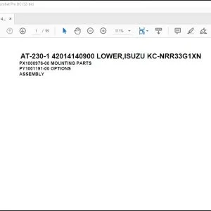 Tadano crane AT-230-1 42014140900 LOWER,ISUZU KC-NRR33G1XN Spare Parts Manual - PDF DOWNLOAD