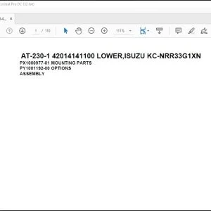 Tadano crane AT-230-1 42014141100 LOWER,ISUZU KC-NRR33G1XN Spare Parts Manual - PDF DOWNLOAD