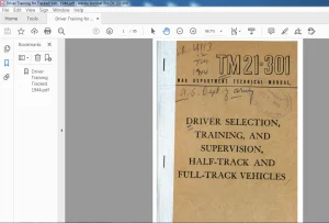 War Department Driver Selection, Training & Supervision, Half-Track & Full-Track Vehicles Technical Manual 21-301 - PDF DOWNLOAD