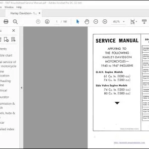 1940-1947 Harley Davidson O.H.V Engine & Side Valve Engine Service Manual - PDF DOWNLOAD
