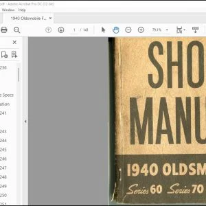 1940 Oldsmobile Series 60 70 90 Shop Manual - PDF DOWNLOAD