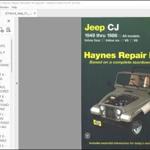 1949-1986 Jeep CJ Repair Manual - PDF DOWNLOAD