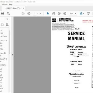 1953-1971 Jeep 4-WHEEL DRIVE CJ-3B CJ-5A CJ-5 CJ-6 CJ-6A 2-WHEEL DRIVE DJ-5 DJ-6 Service Manual SM-1046 - PDF DOWNLOAD