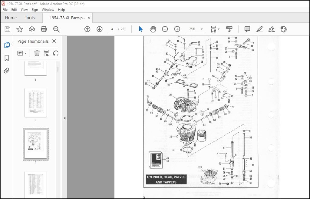 1954-1978 Harley Davidson XLH-XLCH-1000 Parts Catalog Manual - PDF ...