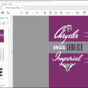 1955 Chrysler C-67(Windsor) C-68(New Yorker) C-69(Custom Imperial) C-70(Crown Imperial) & C-300(Chrysler) Service Manual - PDF DOWNLOAD