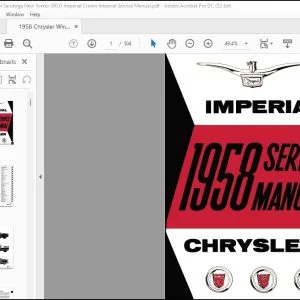 1958 Chrysler Windsor Sarotoga New Yorker 300 D Imperial Crown Imperial Service Manual - PDF DOWNLOAD