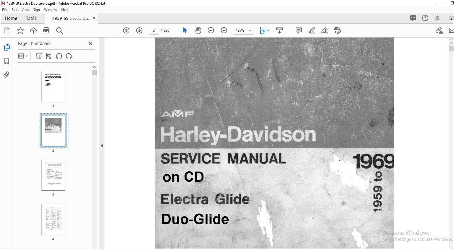 1959 1969 Harley Davidson Electra Glide Duo Glide Service Manual Pdf Download Heydownloads 1820