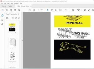 1960 Chrysler Windsor Sarotoga New Yorker Imperial Custom Crown LeBaron Service Manual - PDF DOWNLOAD