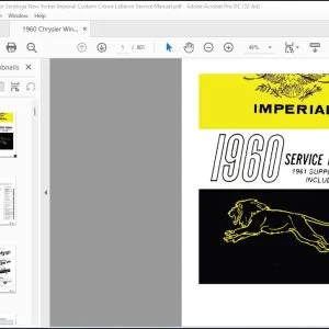 1960 Chrysler Windsor Sarotoga New Yorker Imperial Custom Crown LeBaron Service Manual - PDF DOWNLOAD
