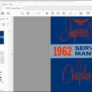 1962 Chrysler & Imperial SC-1 (NEWPORT) SC-2 (300) SC-3 (NEW YORKER) SY-1 (IMPERIAL) Service Manual - PDF DOWNLOAD