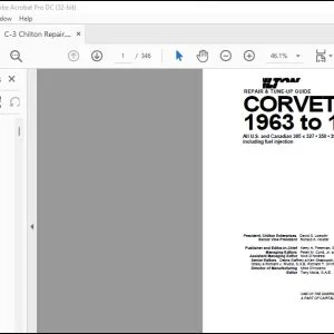 1963-1983 Chevrolet Corvette 305 327 350 396 427 454 Repair Manual - PDF DOWNLOAD