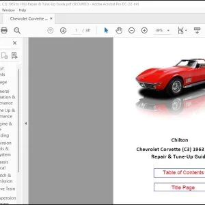 1963-1983 Chevrolet Corvette C3 Repair & Tune-Up Guide Manual - PDF DOWNLOAD