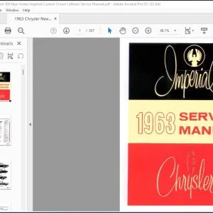 1963 Chrysler & Imperial TC-1 (NEWPORT) ТС-2 (300) ТС-3 (NEW YORKER) ТY-1 (IMPERIAL) Service Manual - PDF DOWNLOAD