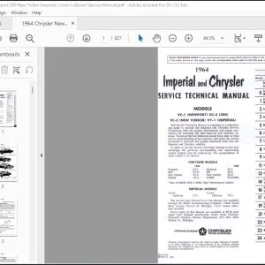 1964 Imperial & Chrysler VC-1 (NEWPORT) VC-2 (300) VC-3 (NEW YORKER) VY-1 (IMPERIAL) Service Technical Manual - PDF DOWNLOAD