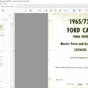 1965-1972 Ford Car Master Parts & Accessories Catalog Manual - PDF DOWNLOAD