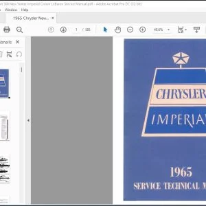1965 Chrysler Newport 300 New Yorker Imperial Crown LeBaron Service Manual - PDF DOWNLOAD