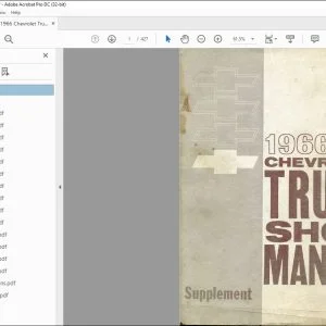 1966 Chevrolet Truck Factory Shop Manual Supplement - PDF DOWNLOAD