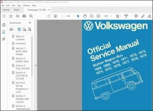 1968-1979 Volkswagen Station Wagon Bus T2 Official Service Manual - PDF DOWNLOAD