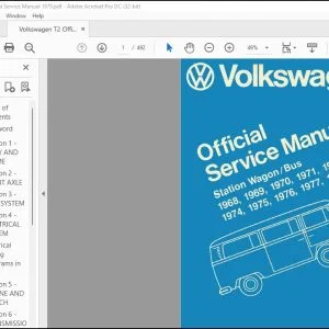 1968-1979 Volkswagen Station Wagon Bus T2 Official Service Manual - PDF DOWNLOAD