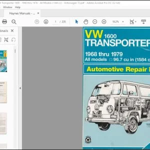 1968-1979 Volkswagen Transporter 1600 Automotive Repair Manual - PDF DOWNLOAD