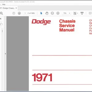 1971 Dodge Challenger Dart Charger Coronet Polara Monaco Chassis Service Manual - PDF DOWNLOAD