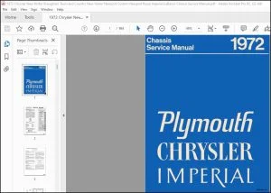 1972 Plymouth Chrysler Imperial Chassis Service Manual - PDF DOWNLOAD