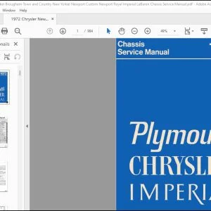 1972 Plymouth Chrysler Imperial Chassis Service Manual - PDF DOWNLOAD