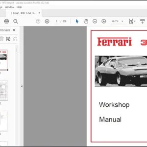 1973-1980 Ferrari 308 GT4 Dino Workshop Manual - PDF DOWNLOAD