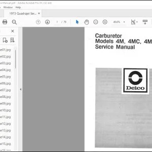 1973 Delco Quadrajet 4M 4MC 4MV Carburetor Service Manual - PDF DOWNLOAD