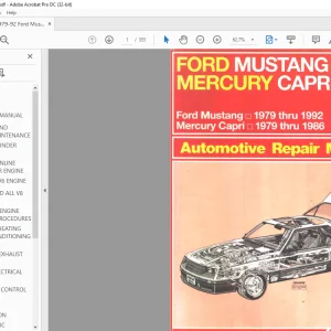 1979-1992 Ford Mustang Mercury Capri Automative Repair Manual - PDF DOWNLOAD
