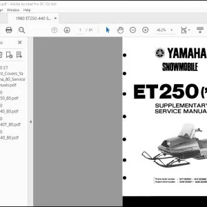 1980 Yamaha Snowmobile ET250 Supplementary Service Manual - PDF DOWNLOAD