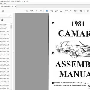 1981 Chevrolet Camaro Assembly Manual - PDF DOWNLOAD